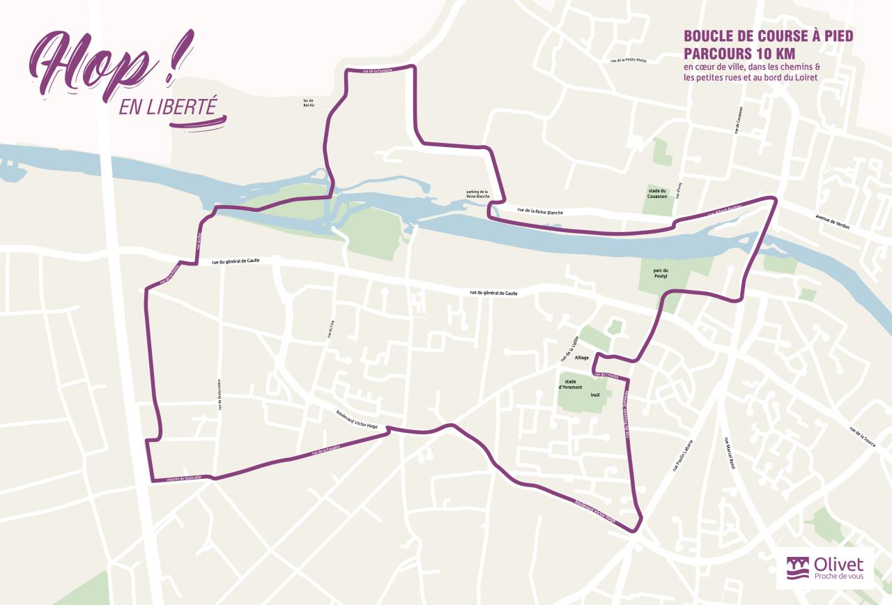 Carte de parcours de course à pied 10km