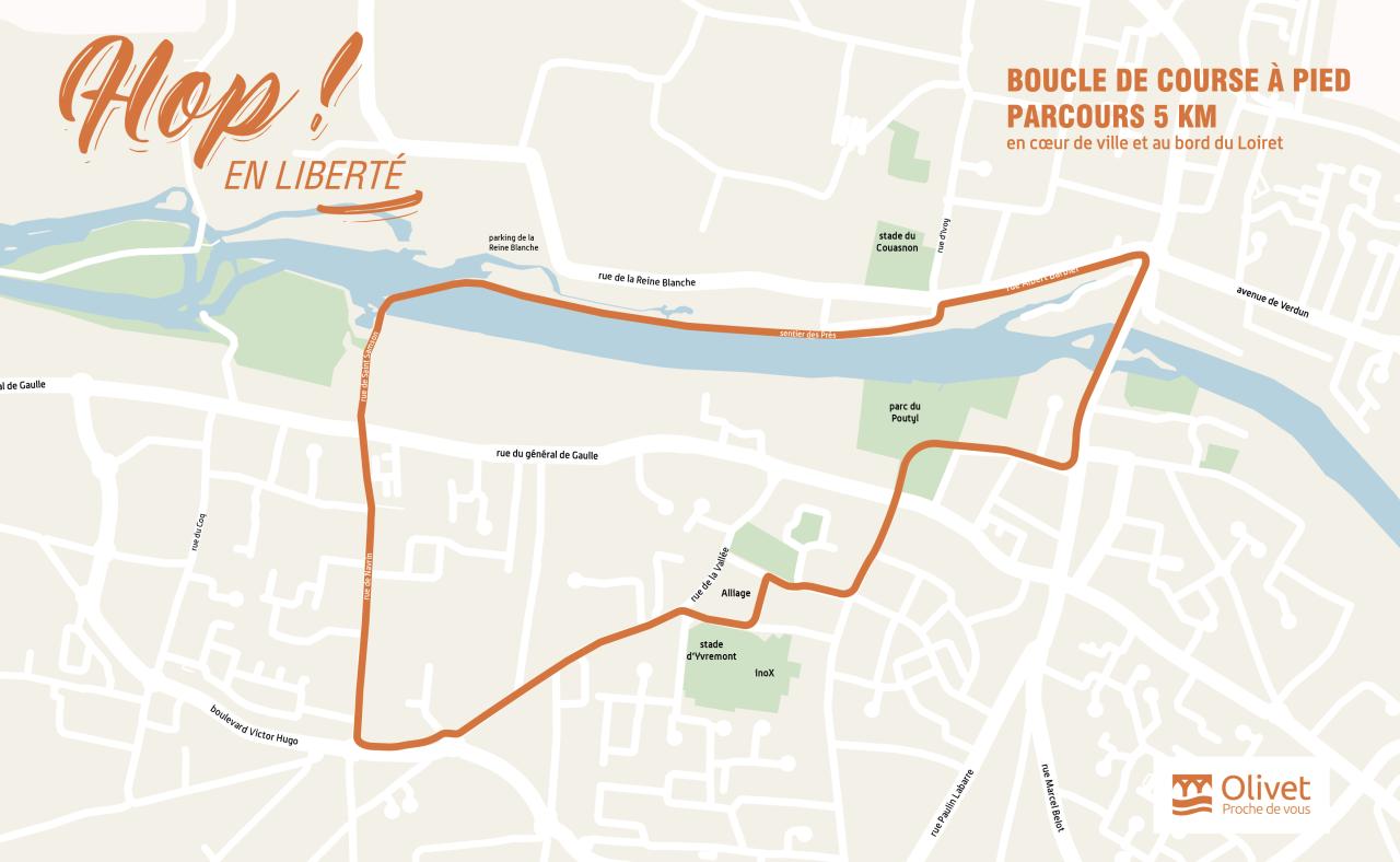 Carte du parcours de course à pied 5km