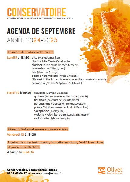 agenda conservatoire